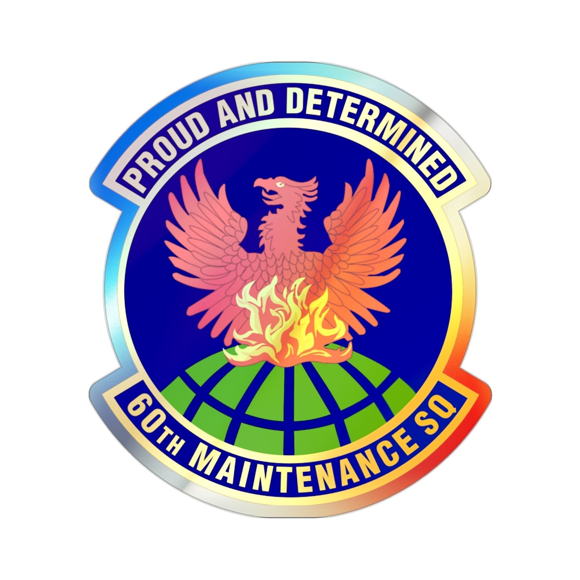 60th Maintenance Squadron (U.S. Air Force) Holographic STICKER Die-Cut Vinyl Decal-2 Inch-The Sticker Space