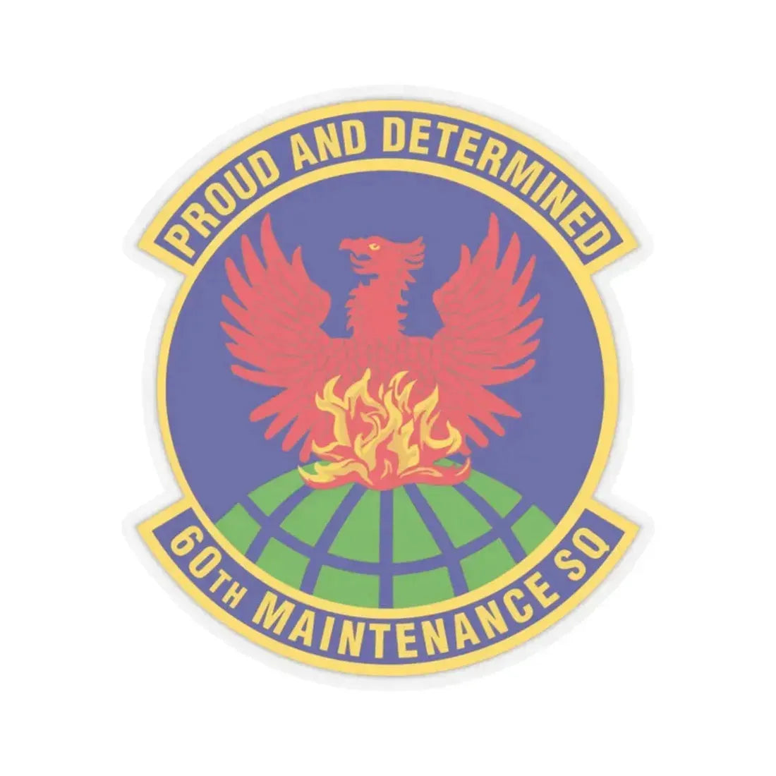60th Maintenance Squadron (U.S. Air Force) STICKER Vinyl Kiss-Cut Decal 2 Inch Transparent - The Sticker Space