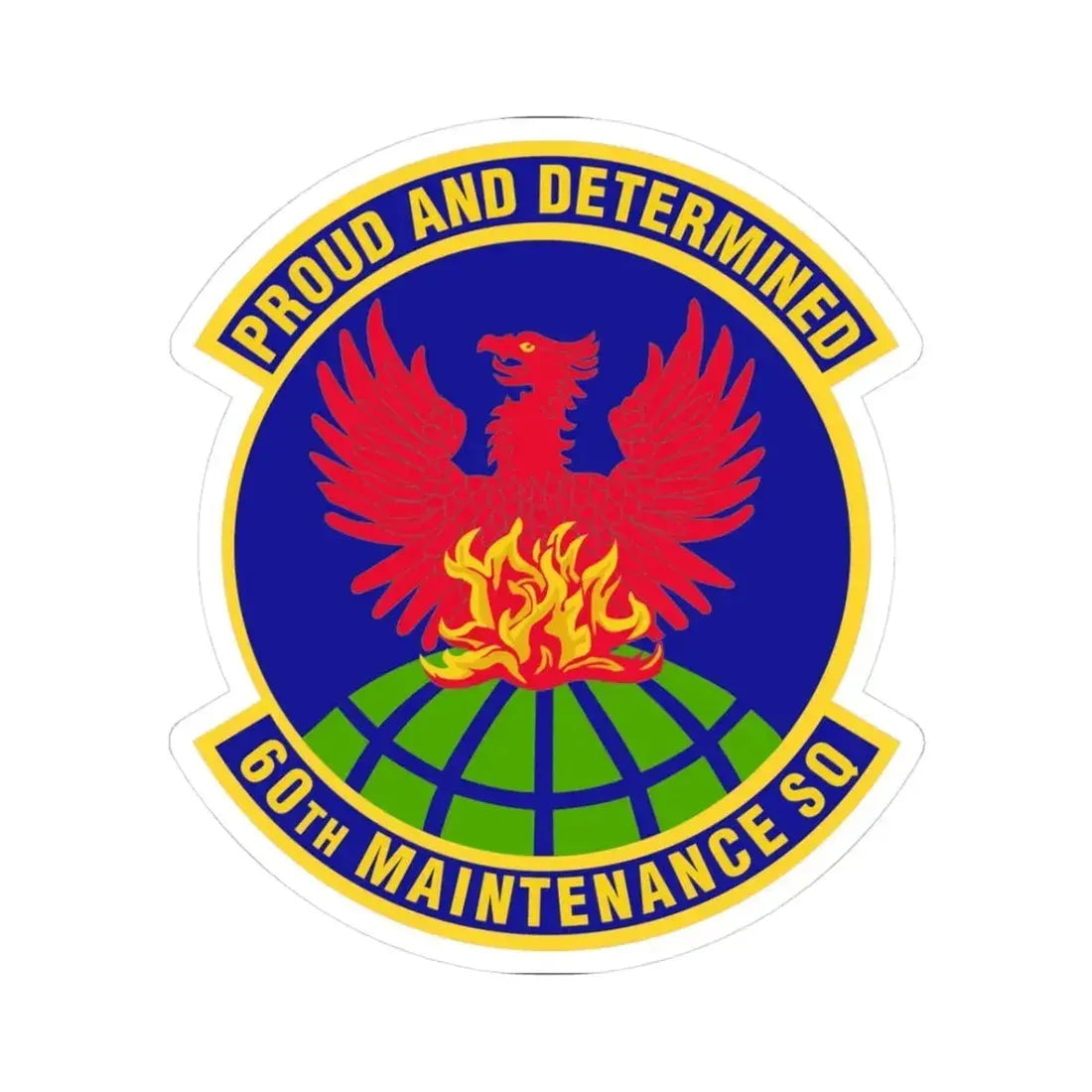 60th Maintenance Squadron (U.S. Air Force) STICKER Vinyl Kiss-Cut Decal 3 Inch White - The Sticker Space