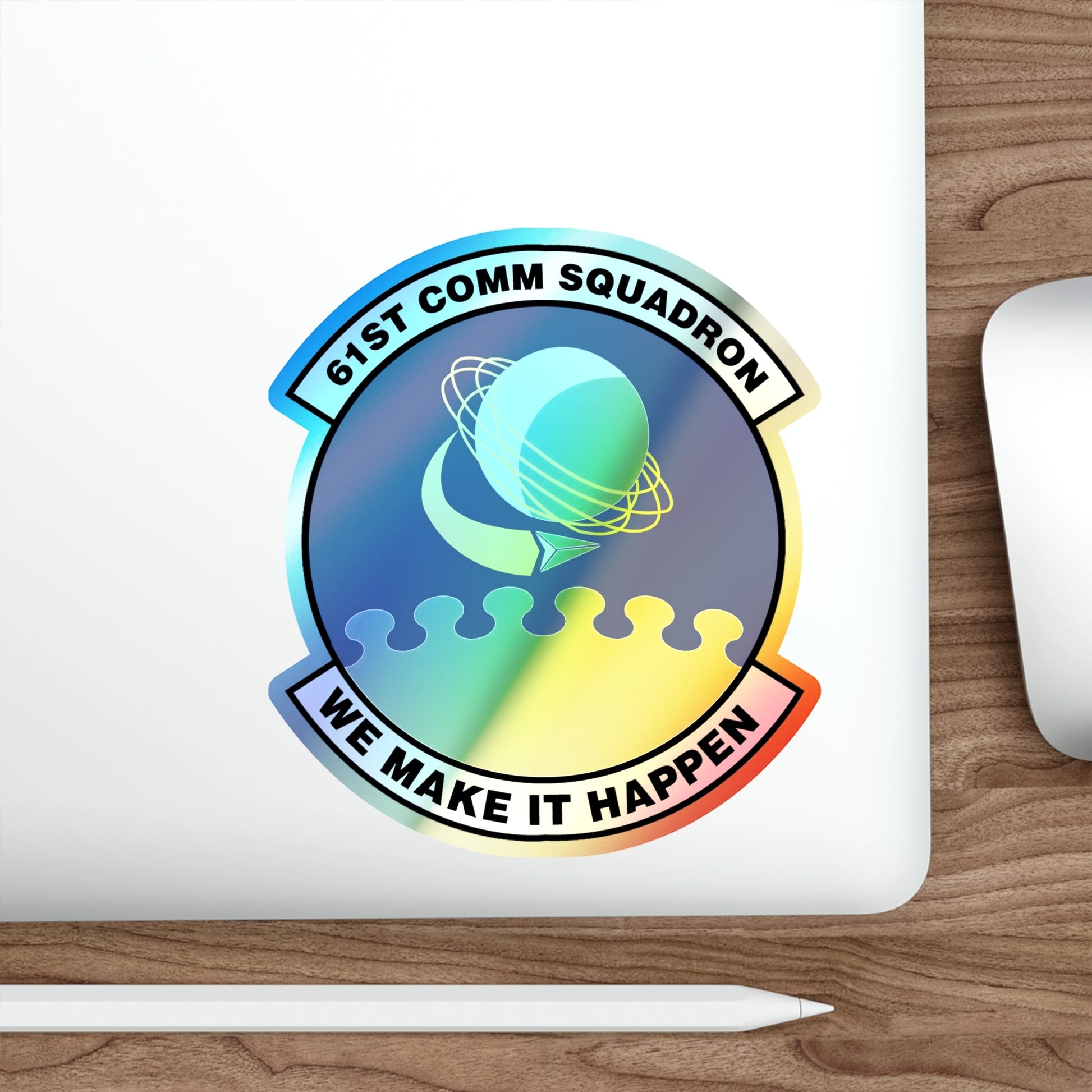 61 Communications Squadron AFSPC (U.S. Air Force) Holographic STICKER Die-Cut Vinyl Decal-The Sticker Space