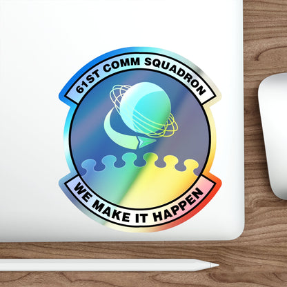 61 Communications Squadron AFSPC (U.S. Air Force) Holographic STICKER Die-Cut Vinyl Decal-The Sticker Space