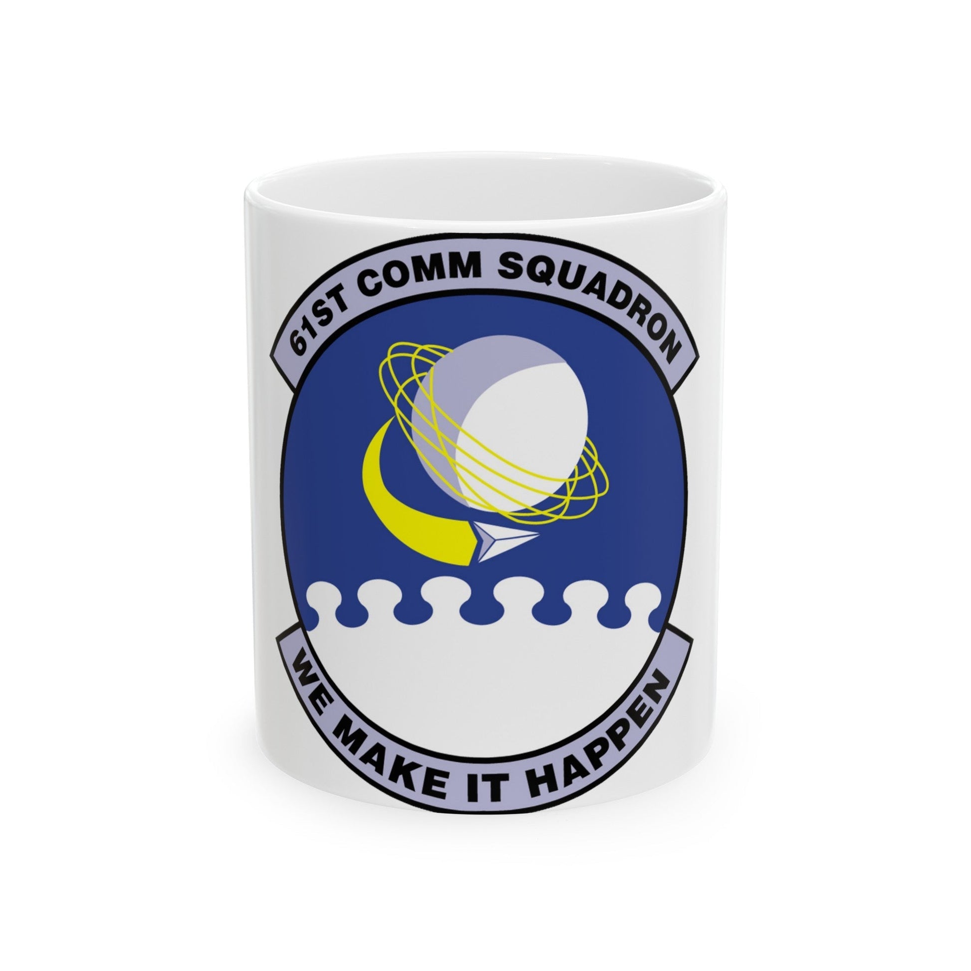 61 Communications Squadron AFSPC (U.S. Air Force) White Coffee Mug-11oz-The Sticker Space