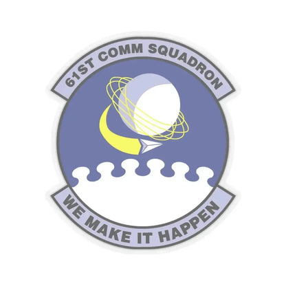 61 Communications Squadron AFSPC (U.S. Air Force) STICKER Vinyl Kiss-Cut Decal 4 Inch Transparent - The Sticker Space