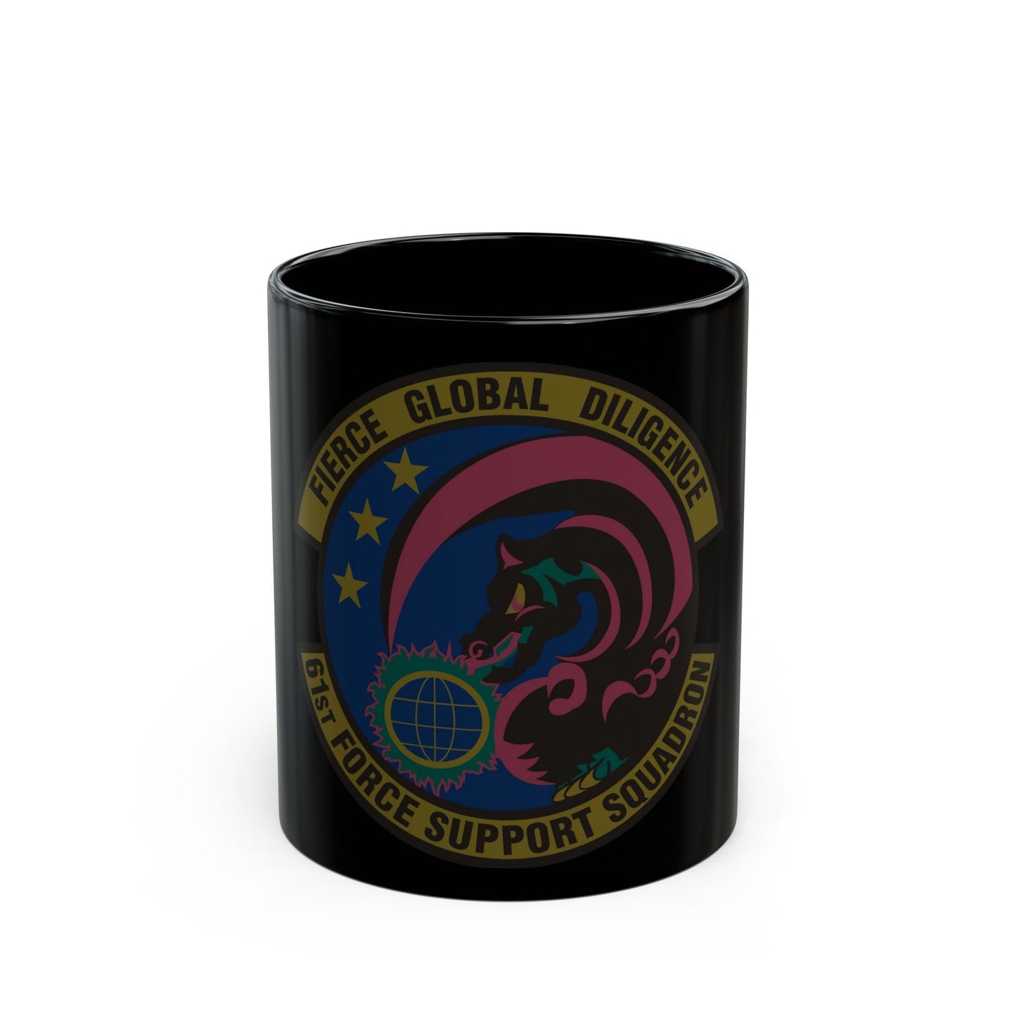 61 Force Support Squadron AFSPC (U.S. Air Force) Black Coffee Mug-11oz-The Sticker Space