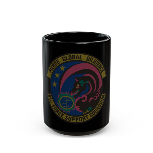 61 Force Support Squadron AFSPC (U.S. Air Force) Black Coffee Mug-15oz-The Sticker Space