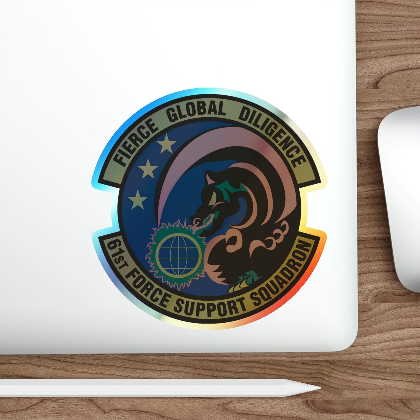 61 Force Support Squadron AFSPC (U.S. Air Force) Holographic STICKER Die-Cut Vinyl Decal-The Sticker Space