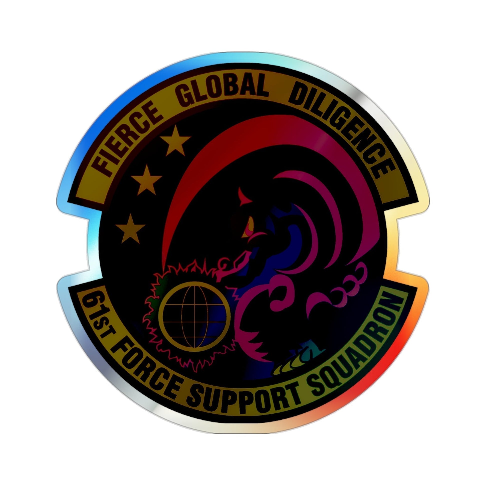 61 Force Support Squadron AFSPC (U.S. Air Force) Holographic STICKER Die-Cut Vinyl Decal-2 Inch-The Sticker Space