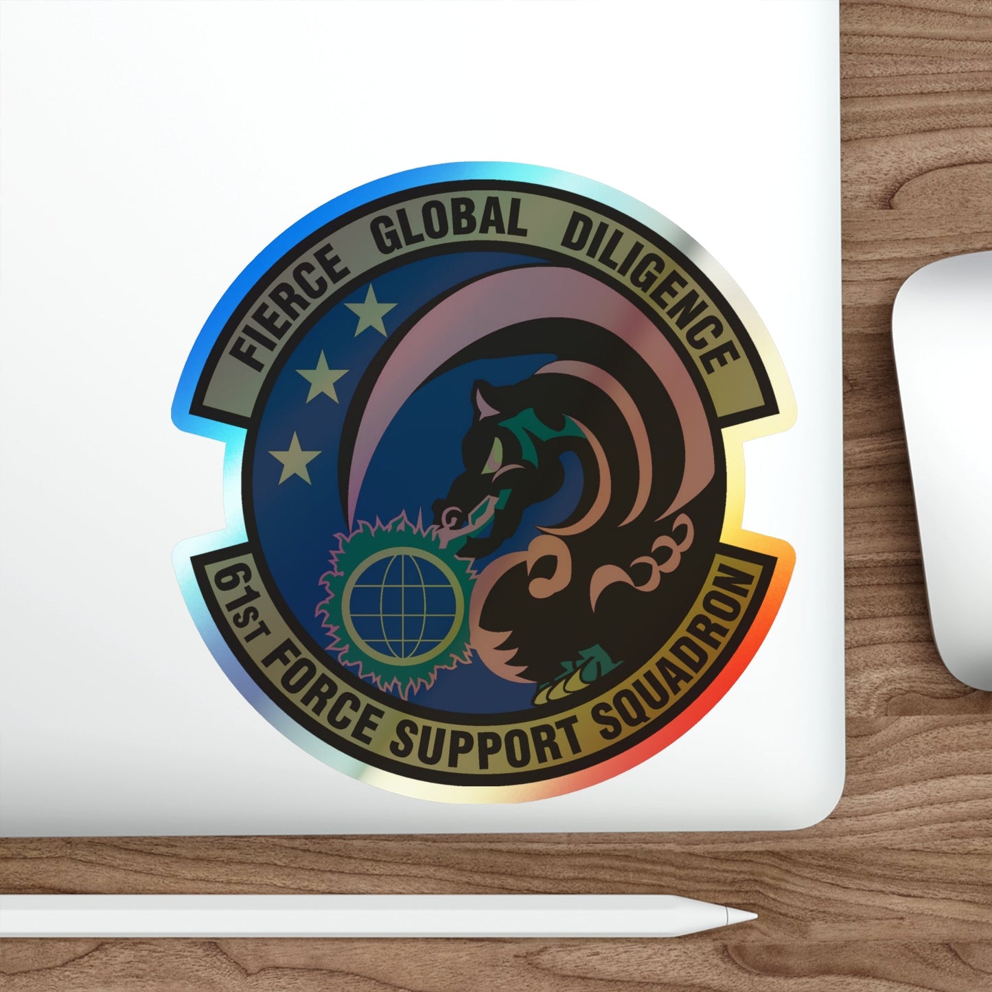 61 Force Support Squadron AFSPC (U.S. Air Force) Holographic STICKER Die-Cut Vinyl Decal-The Sticker Space