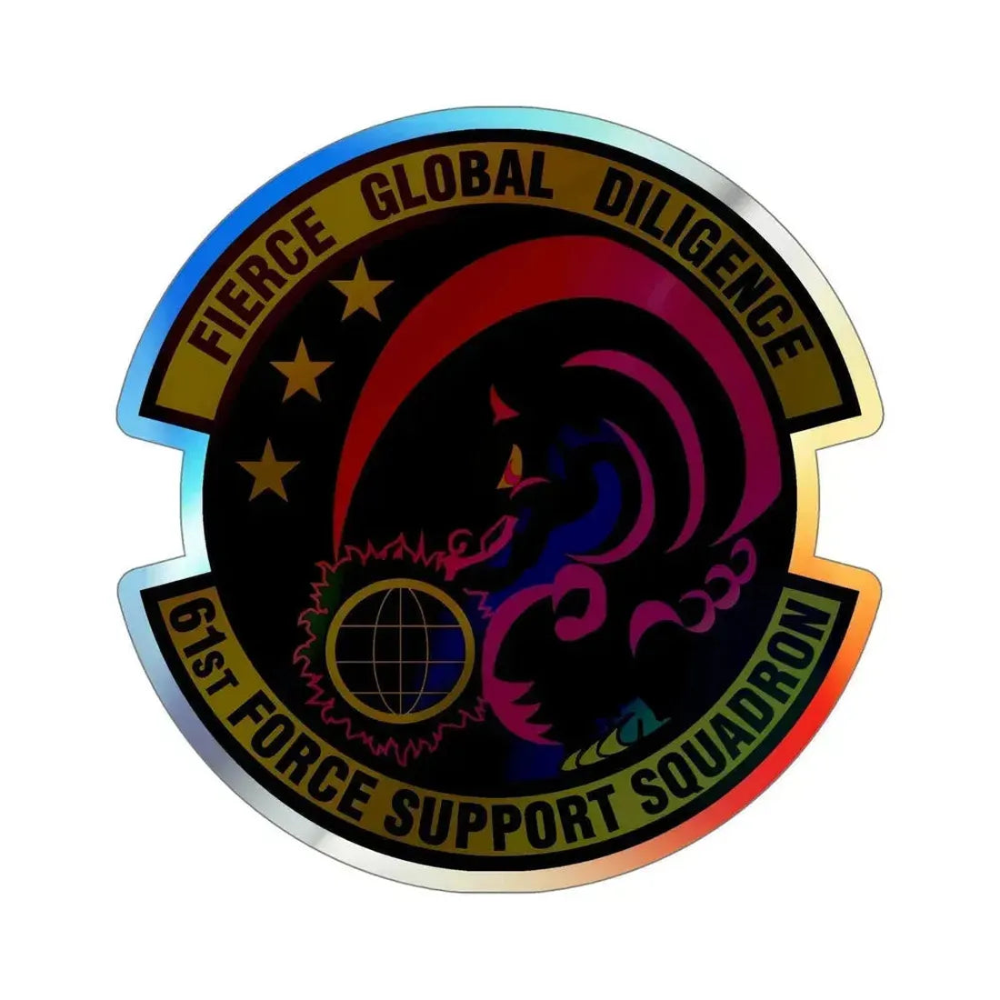 61 Force Support Squadron AFSPC (U.S. Air Force) Holographic STICKER Die-Cut Vinyl Decal 6 Inch Holographic - The Sticker Space
