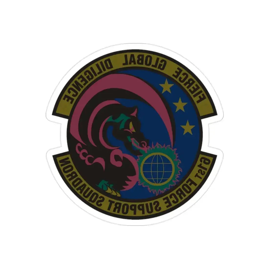 61 Force Support Squadron AFSPC (U.S. Air Force) REVERSE PRINT Transparent Die-Cut STICKER 2 Inch Die-Cut Transparent - The Sticker Space