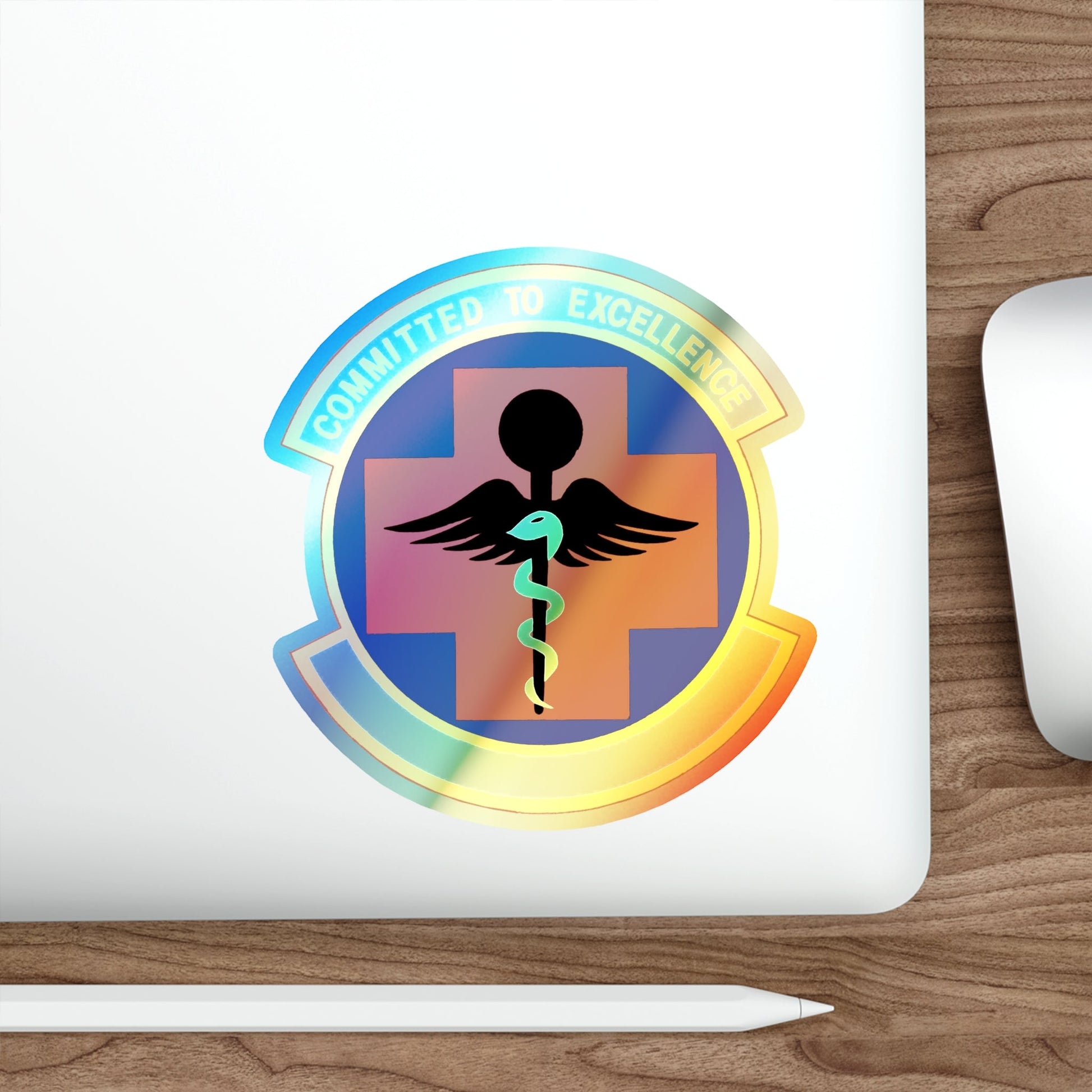 61 Medical Squadron AFSPC (U.S. Air Force) Holographic STICKER Die-Cut Vinyl Decal-The Sticker Space