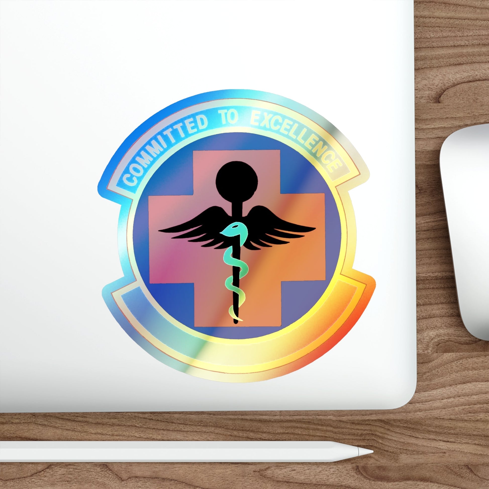 61 Medical Squadron AFSPC (U.S. Air Force) Holographic STICKER Die-Cut Vinyl Decal-The Sticker Space