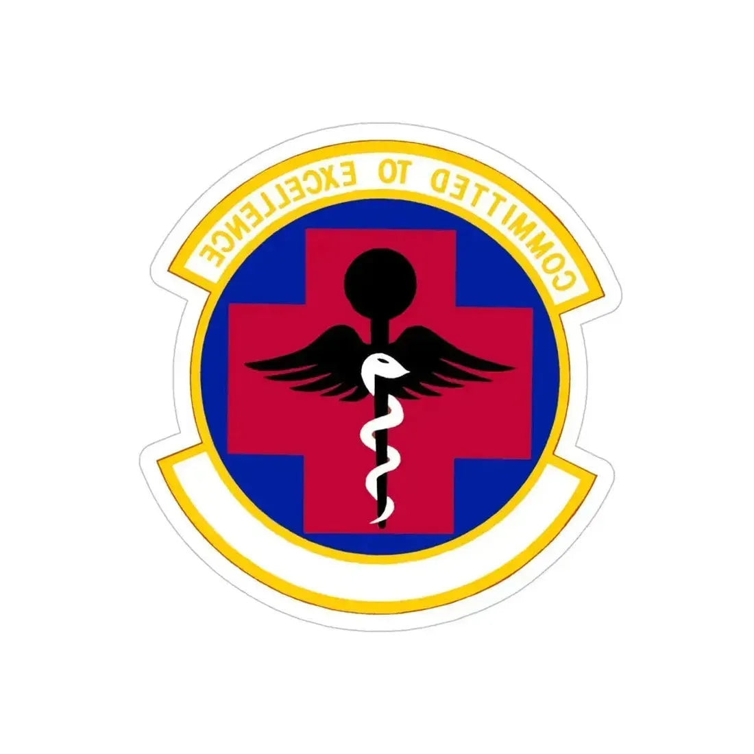 61 Medical Squadron AFSPC (U.S. Air Force) REVERSE PRINT Transparent Die-Cut STICKER 5 Inch Die-Cut Transparent - The Sticker Space