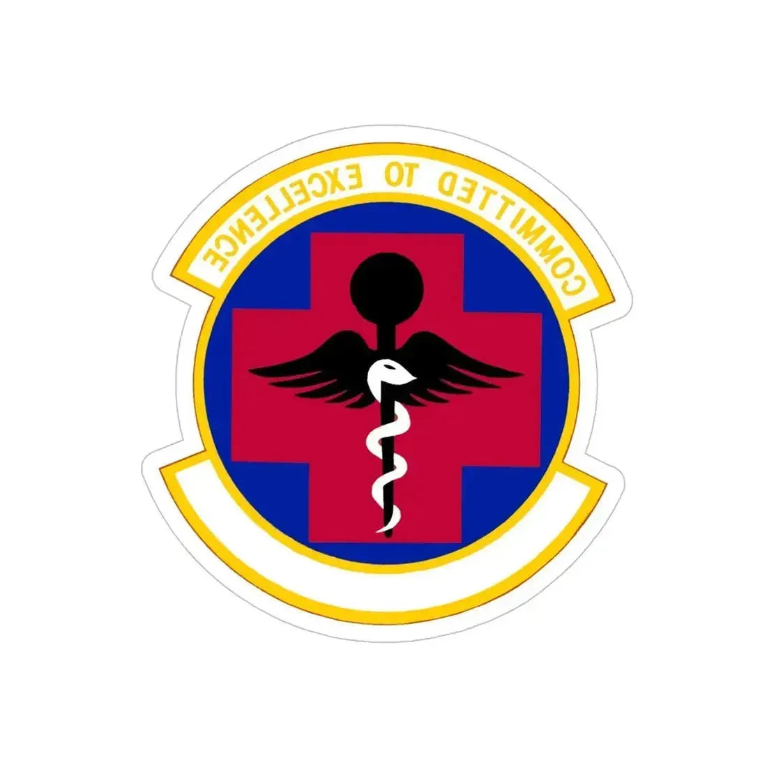 61 Medical Squadron AFSPC (U.S. Air Force) REVERSE PRINT Transparent Die-Cut STICKER 6 Inch Die-Cut Transparent - The Sticker Space