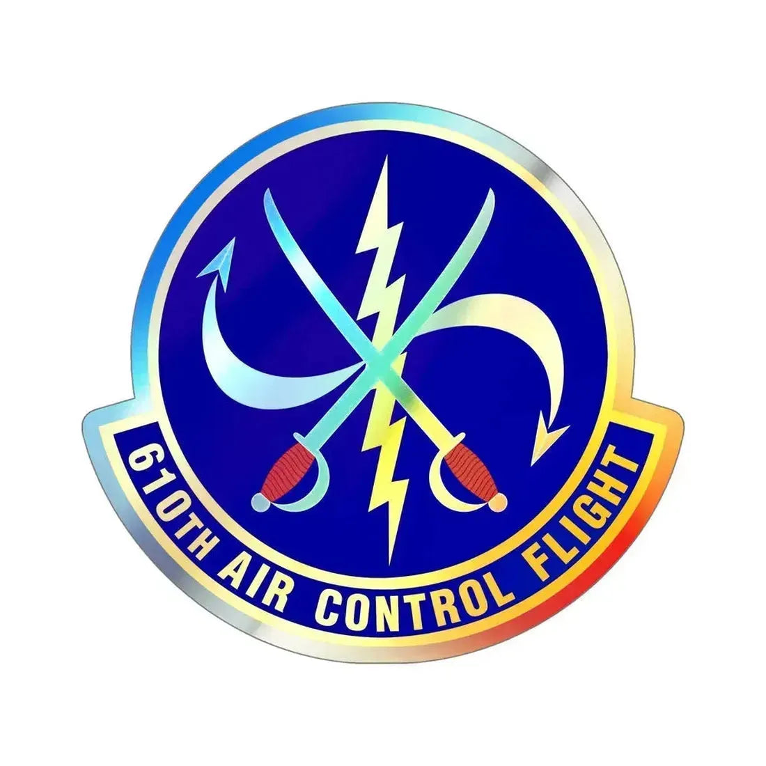 610 Air Control Flight PACAF (U.S. Air Force) Holographic STICKER Die-Cut Vinyl Decal 6 Inch - The Sticker Space