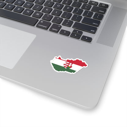 Flag-map of Hungary 1946-1947 (Hungary) STICKER Vinyl Kiss-Cut Decal