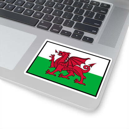 Flag of Wales bordered (United Kingdom) STICKER Vinyl Kiss-Cut Decal
