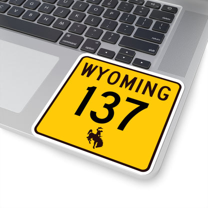 WY-137 (Wyoming) (Road Sign) STICKER Vinyl Kiss-Cut Decal