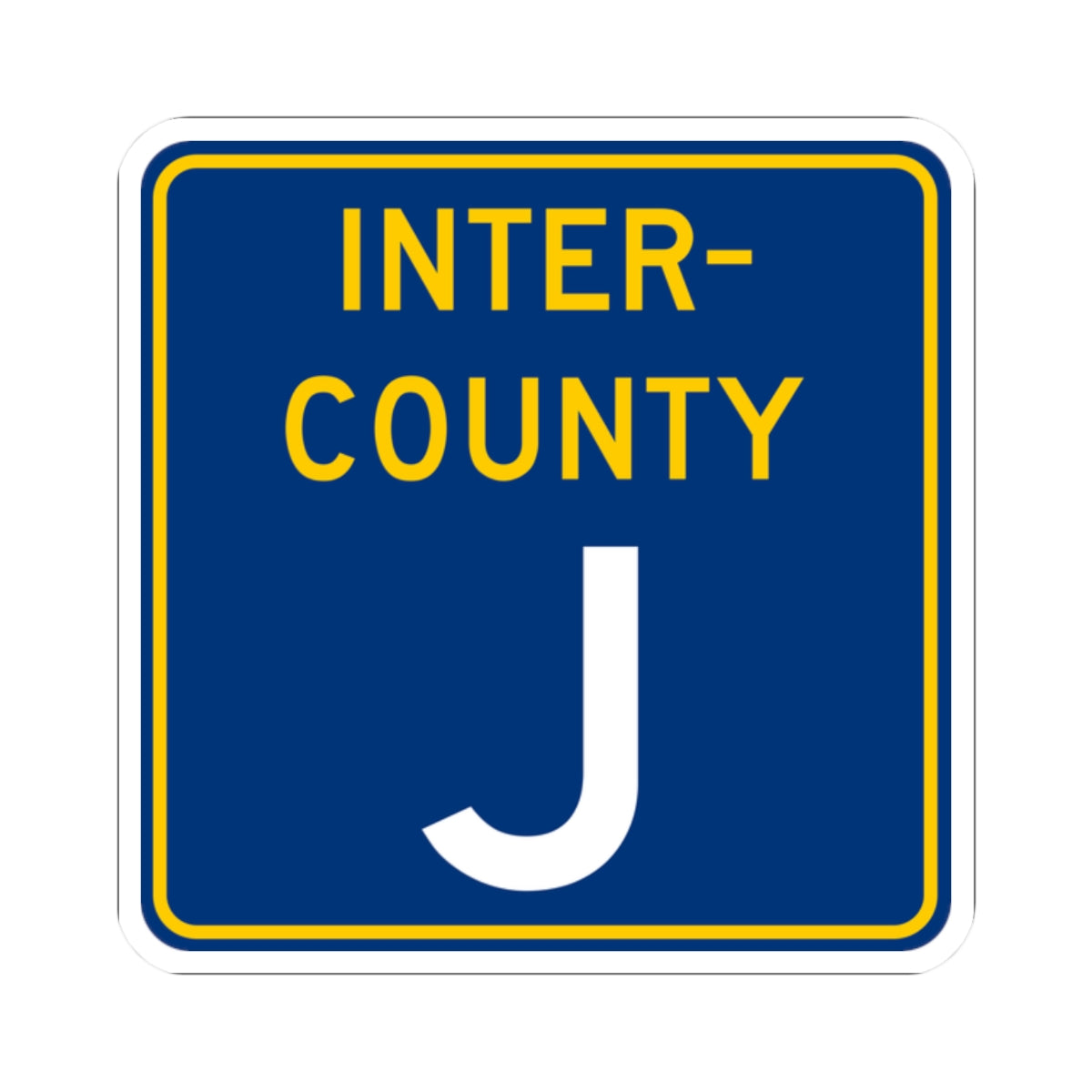 Inter County Route J MN (Minnesota) (Road Sign) STICKER Vinyl Kiss-Cut Decal