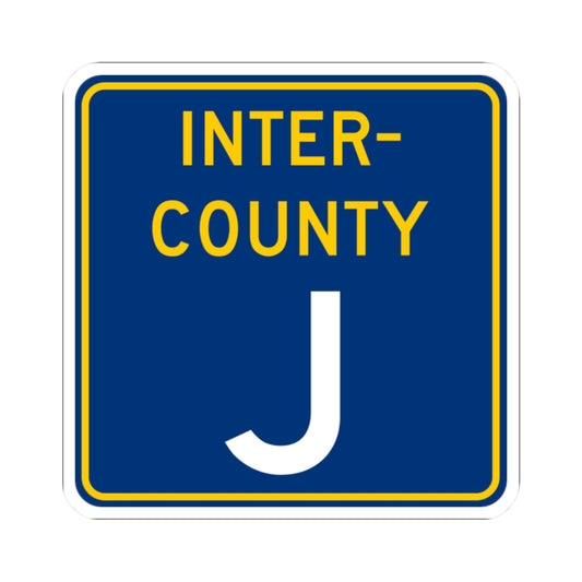 Inter County Route J MN (Minnesota) (Road Sign) STICKER Vinyl Kiss-Cut Decal