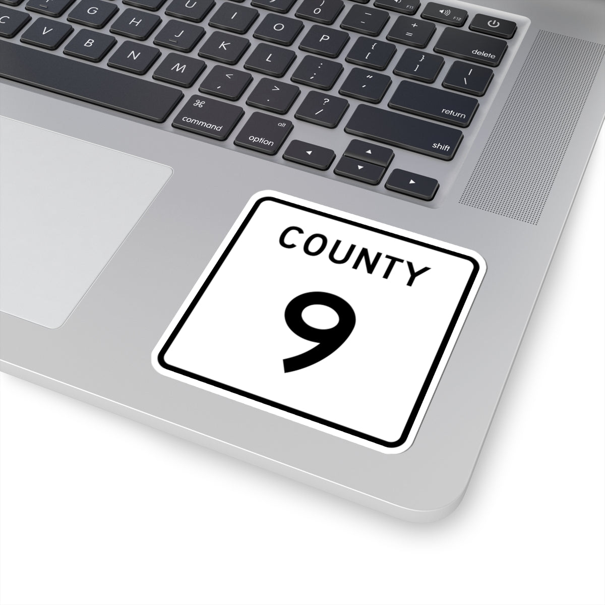 County 9 square (Minnesota) (Road Sign) STICKER Vinyl Kiss-Cut Decal