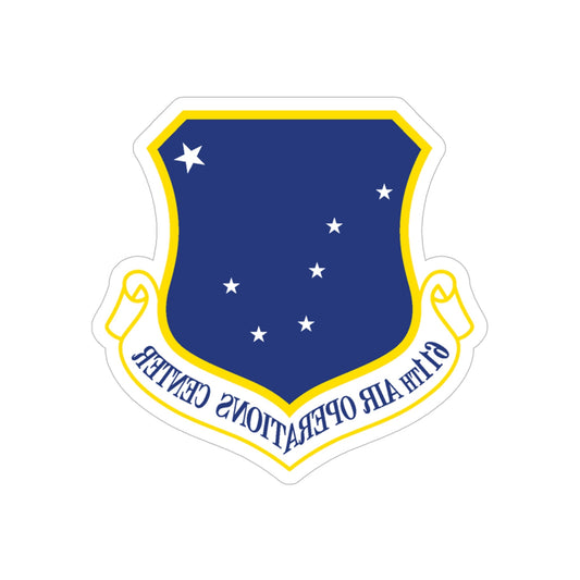 611th AOC (U.S. Air Force) REVERSE PRINT Transparent STICKER-6" × 6"-The Sticker Space