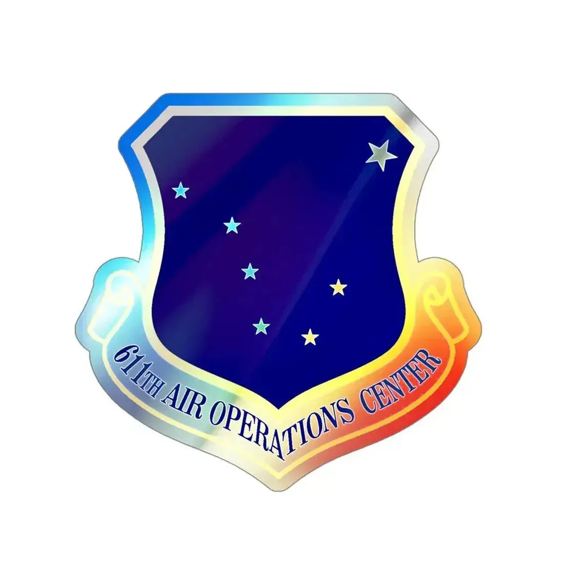 611th AOC (U.S. Air Force) Holographic STICKER Die-Cut Vinyl Decal 4 Inch Holographic - The Sticker Space