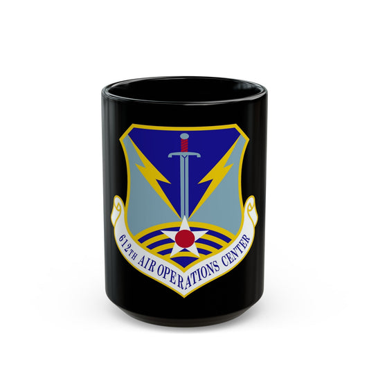 612 Air Operations Center ACC (U.S. Air Force) Black Coffee Mug-15oz-The Sticker Space