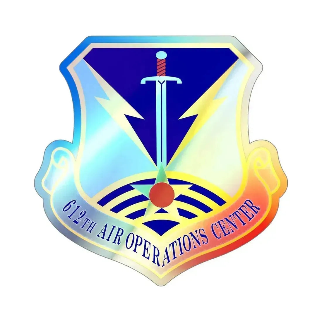 612 Air Operations Center ACC (U.S. Air Force) Holographic STICKER Die-Cut Vinyl Decal 5 Inch - The Sticker Space