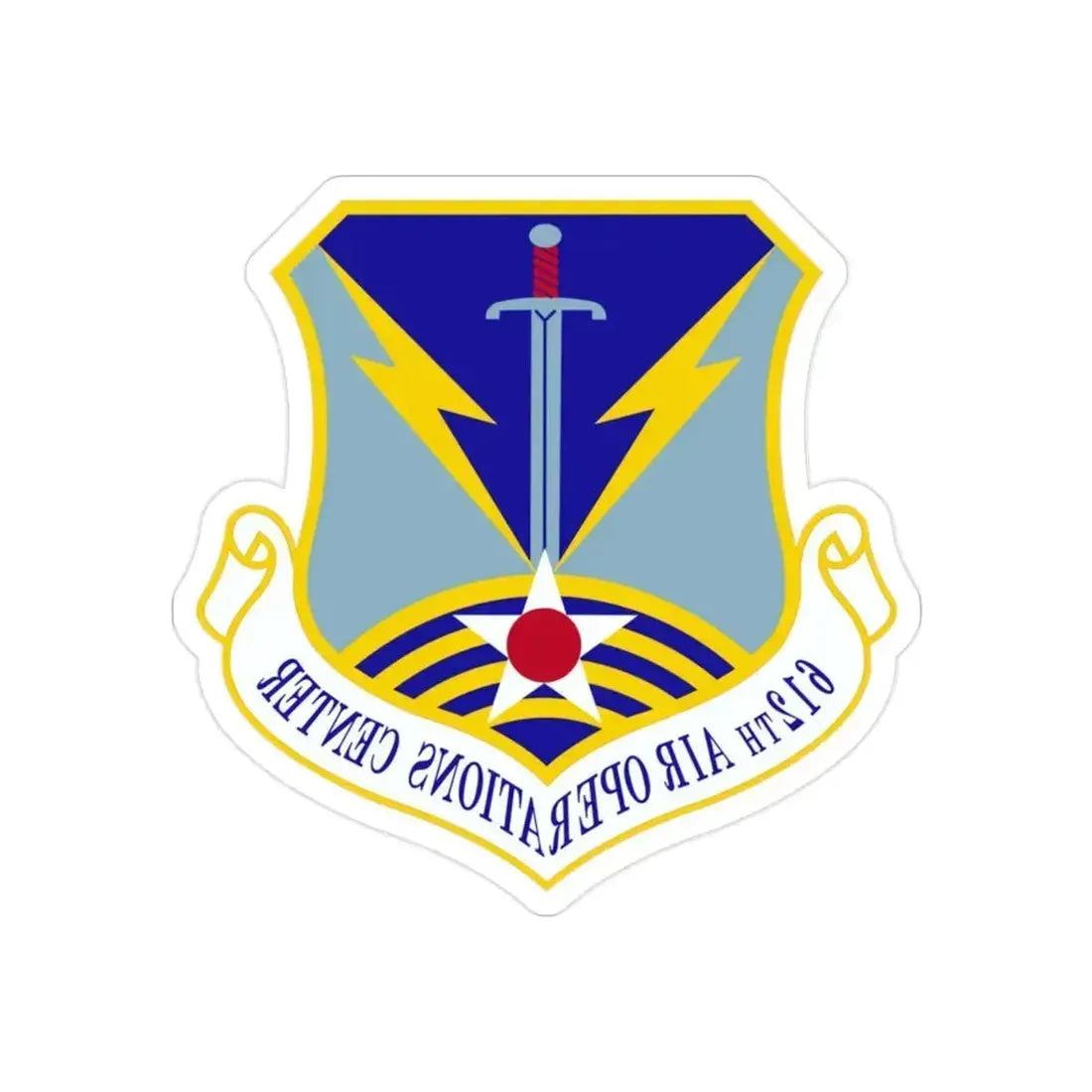 612 Air Operations Center ACC (U.S. Air Force) REVERSE PRINT Transparent Die-Cut STICKER 2 Inch Die-Cut Transparent - The Sticker Space