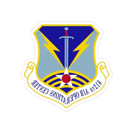 612 Air Operations Center ACC (U.S. Air Force) REVERSE PRINT Transparent Die-Cut STICKER 2 Inch Die-Cut Transparent - The Sticker Space
