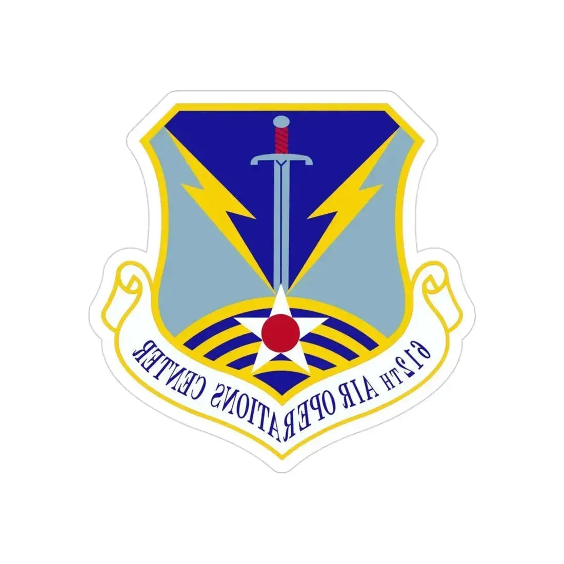 612 Air Operations Center ACC (U.S. Air Force) REVERSE PRINT Transparent Die-Cut STICKER 3 Inch Die-Cut Transparent - The Sticker Space