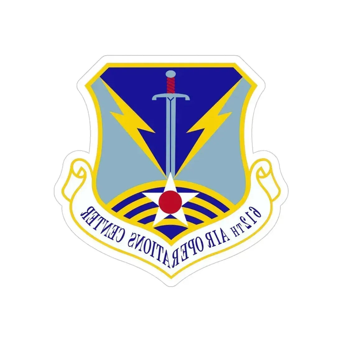 612 Air Operations Center ACC (U.S. Air Force) REVERSE PRINT Transparent Die-Cut STICKER 4 Inch Die-Cut Transparent - The Sticker Space