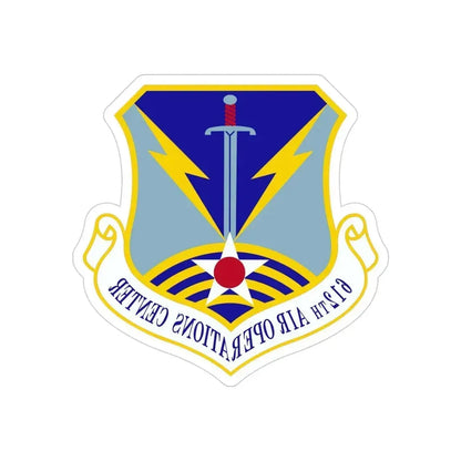 612 Air Operations Center ACC (U.S. Air Force) REVERSE PRINT Transparent Die-Cut STICKER 4 Inch Die-Cut Transparent - The Sticker Space
