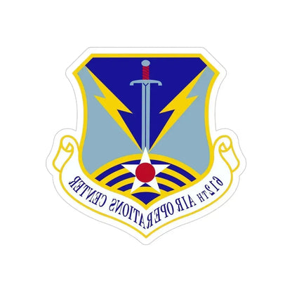 612 Air Operations Center ACC (U.S. Air Force) REVERSE PRINT Transparent Die-Cut STICKER 5 Inch Die-Cut Transparent - The Sticker Space