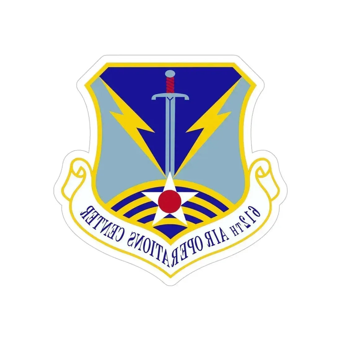 612 Air Operations Center ACC (U.S. Air Force) REVERSE PRINT Transparent Die-Cut STICKER 6 Inch Die-Cut Transparent - The Sticker Space