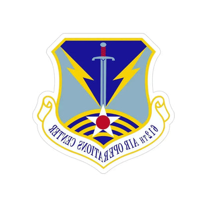 612 Air Operations Center ACC (U.S. Air Force) REVERSE PRINT Transparent Die-Cut STICKER - The Sticker Space