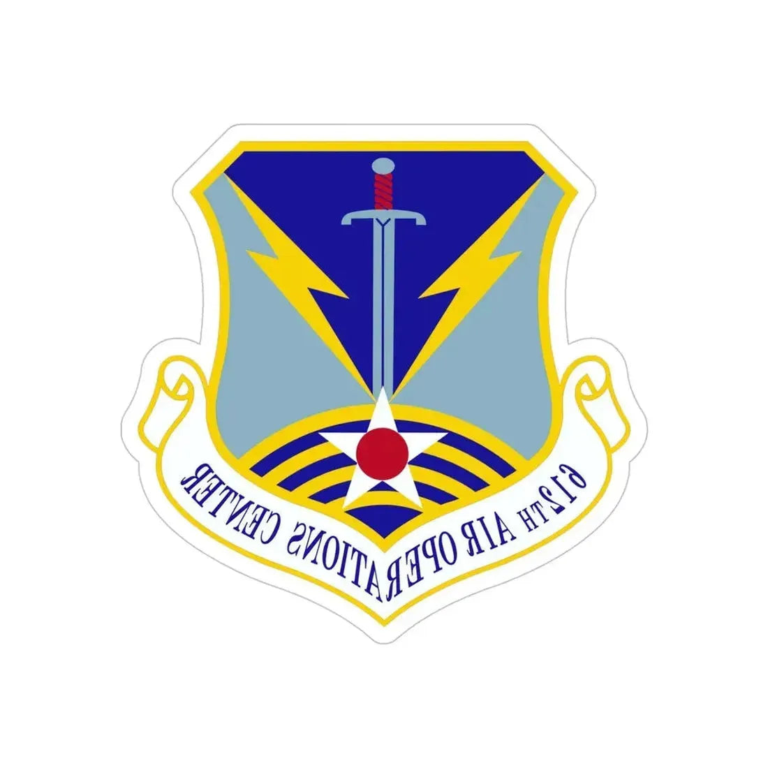 612 Air Operations Center ACC (U.S. Air Force) REVERSE PRINT Transparent Die-Cut STICKER - The Sticker Space