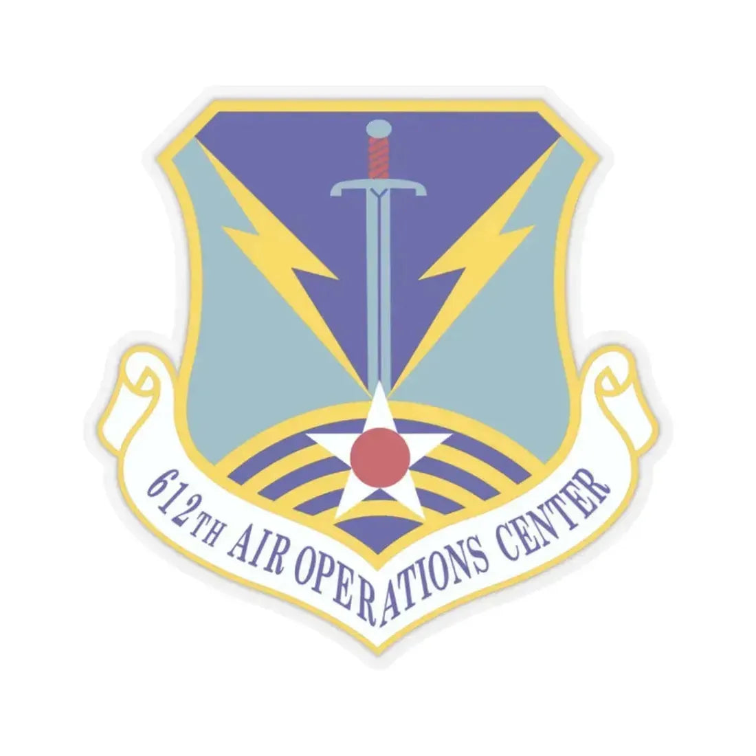 612 Air Operations Center ACC (U.S. Air Force) STICKER Vinyl Kiss-Cut Decal 2 Inch Transparent - The Sticker Space