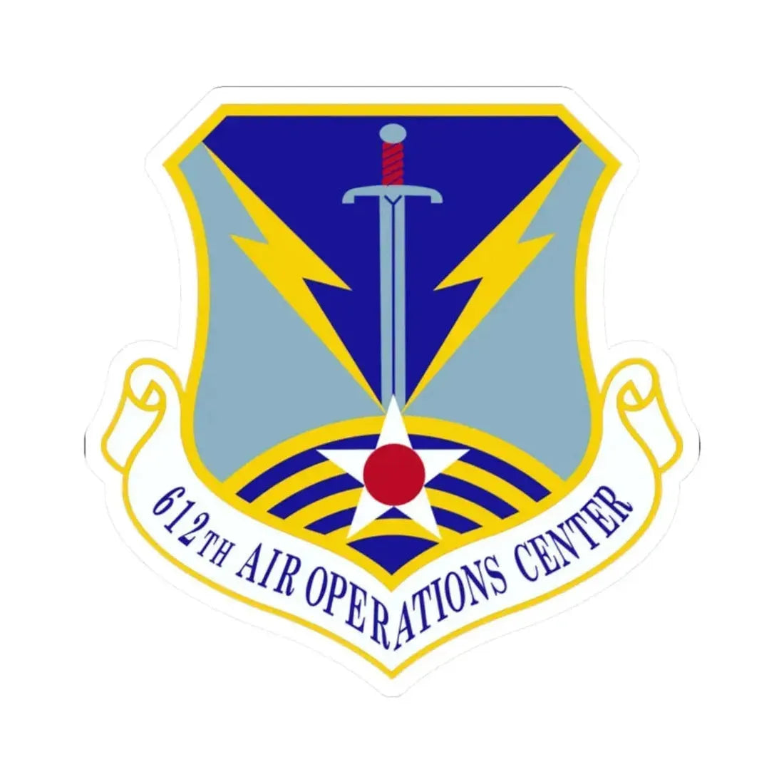 612 Air Operations Center ACC (U.S. Air Force) STICKER Vinyl Kiss-Cut Decal 2 Inch White - The Sticker Space
