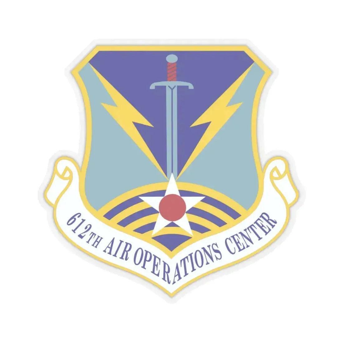 612 Air Operations Center ACC (U.S. Air Force) STICKER Vinyl Kiss-Cut Decal 3 Inch Transparent - The Sticker Space