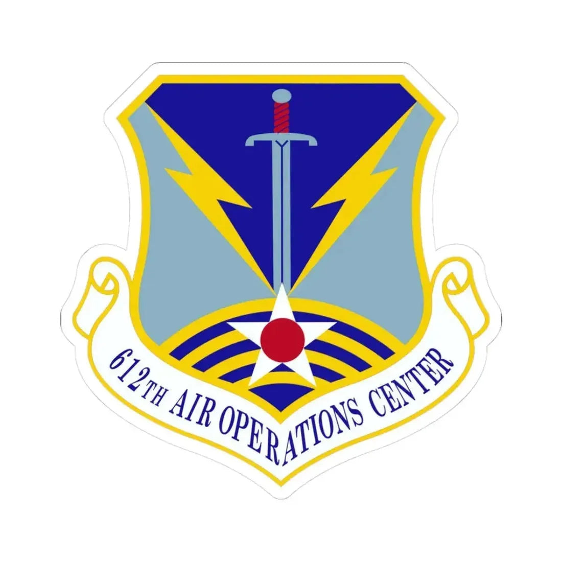 612 Air Operations Center ACC (U.S. Air Force) STICKER Vinyl Kiss-Cut Decal 3 Inch White - The Sticker Space