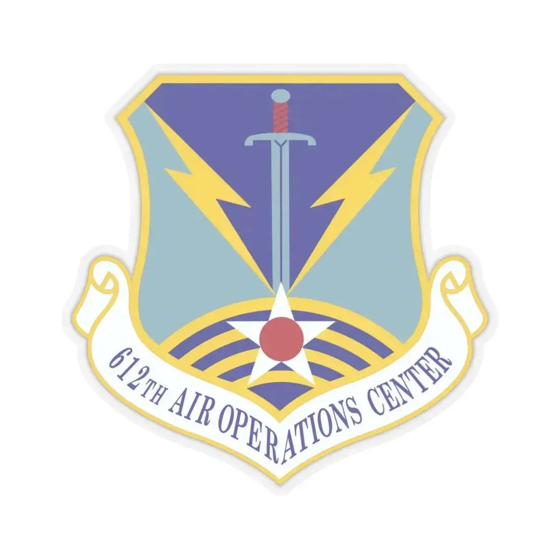 612 Air Operations Center ACC (U.S. Air Force) STICKER Vinyl Kiss-Cut Decal 6 Inch Transparent - The Sticker Space