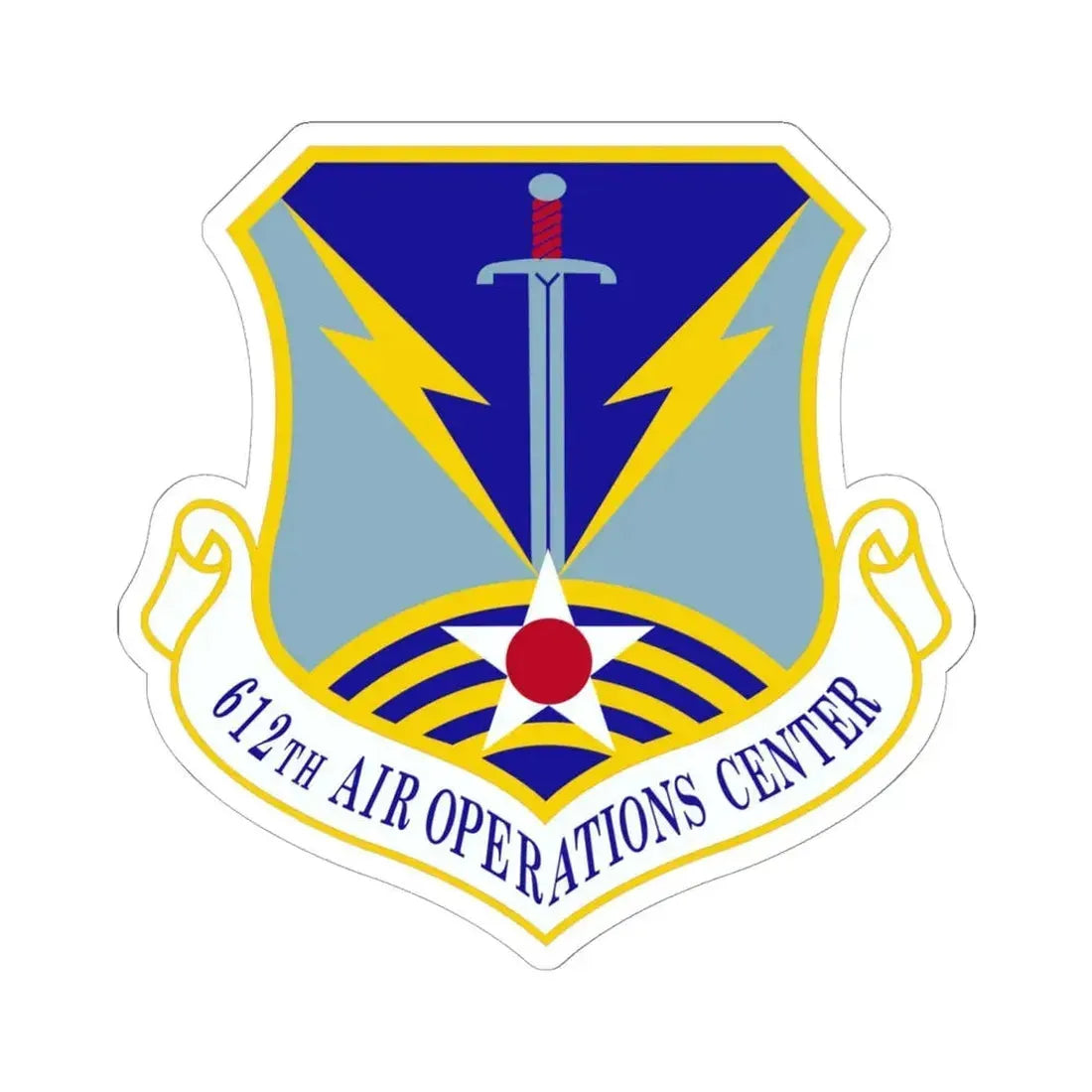 612 Air Operations Center ACC (U.S. Air Force) STICKER Vinyl Kiss-Cut Decal 6 Inch White - The Sticker Space