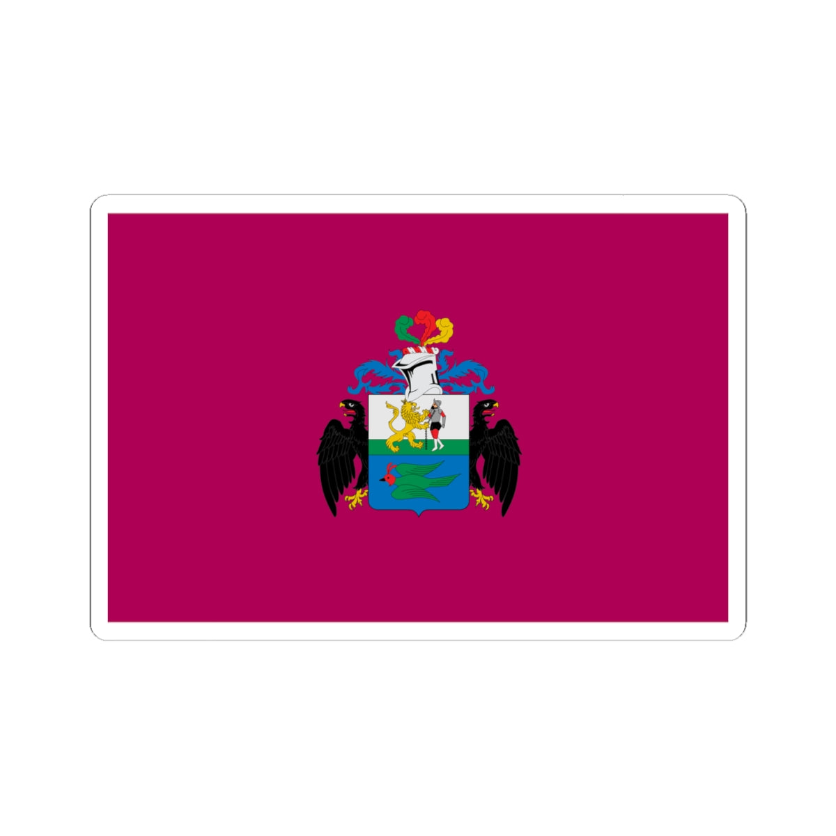 Flag of Huanuco 1812 with Coat of Arms (Peru) STICKER Vinyl Kiss-Cut Decal