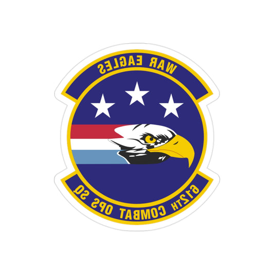 612th Combat Operations Squadron (U.S. Air Force) REVERSE PRINT Transparent STICKER-2" × 2"-The Sticker Space