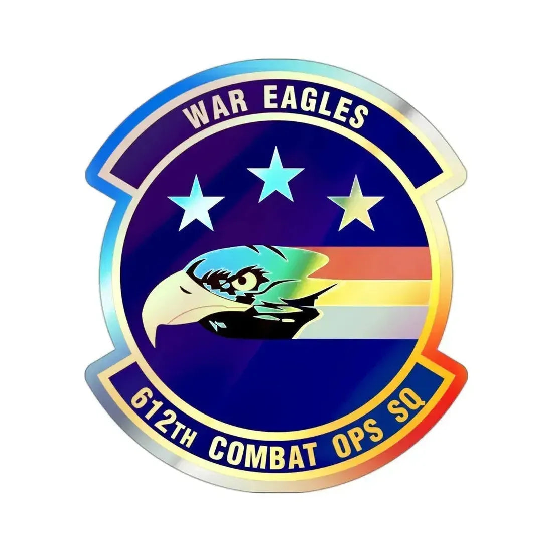 612th Combat Operations Squadron (U.S. Air Force) Holographic STICKER Die-Cut Vinyl Decal 3 Inch Holographic - The Sticker Space