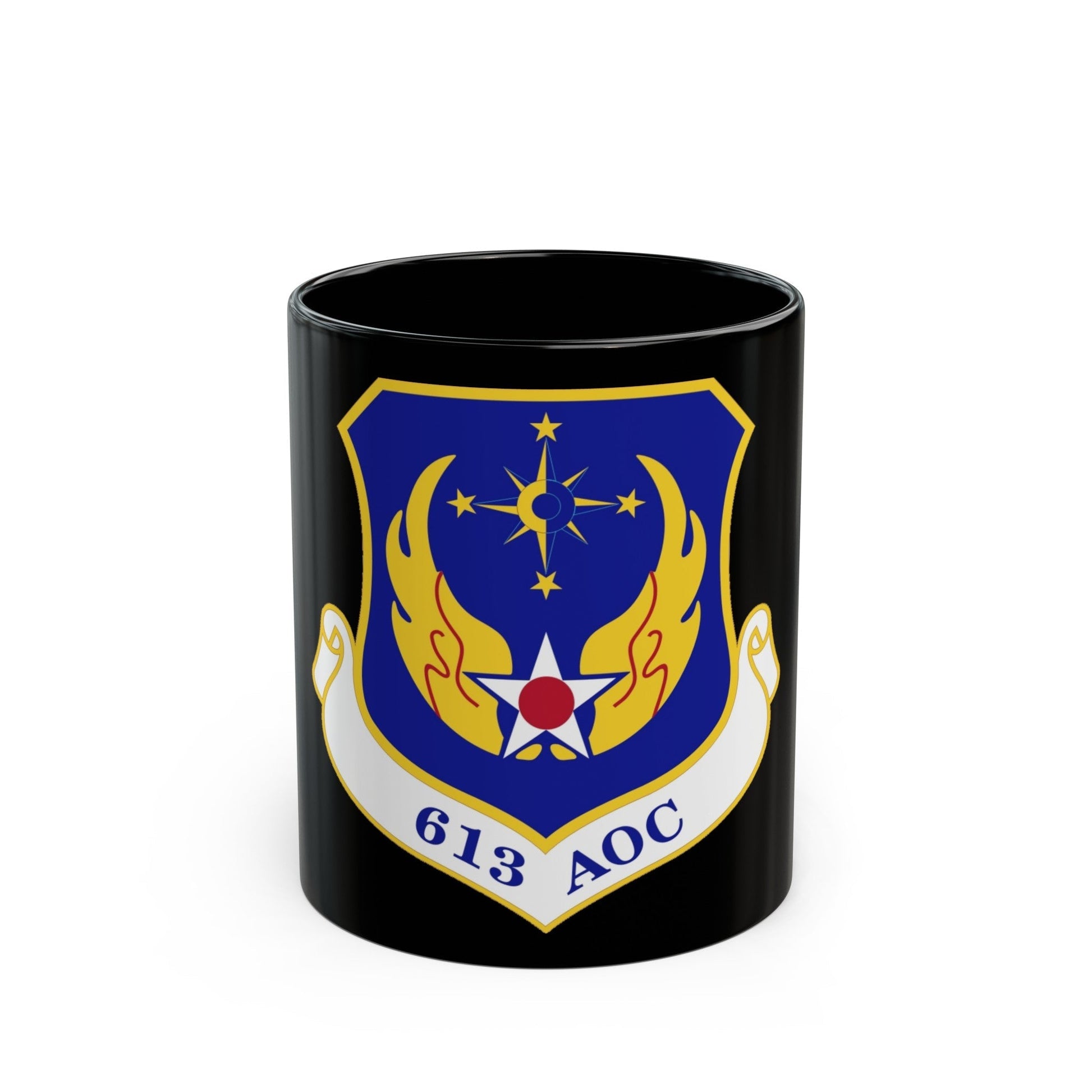 613 Air Operations Center PACAF (U.S. Air Force) Black Coffee Mug-11oz-The Sticker Space