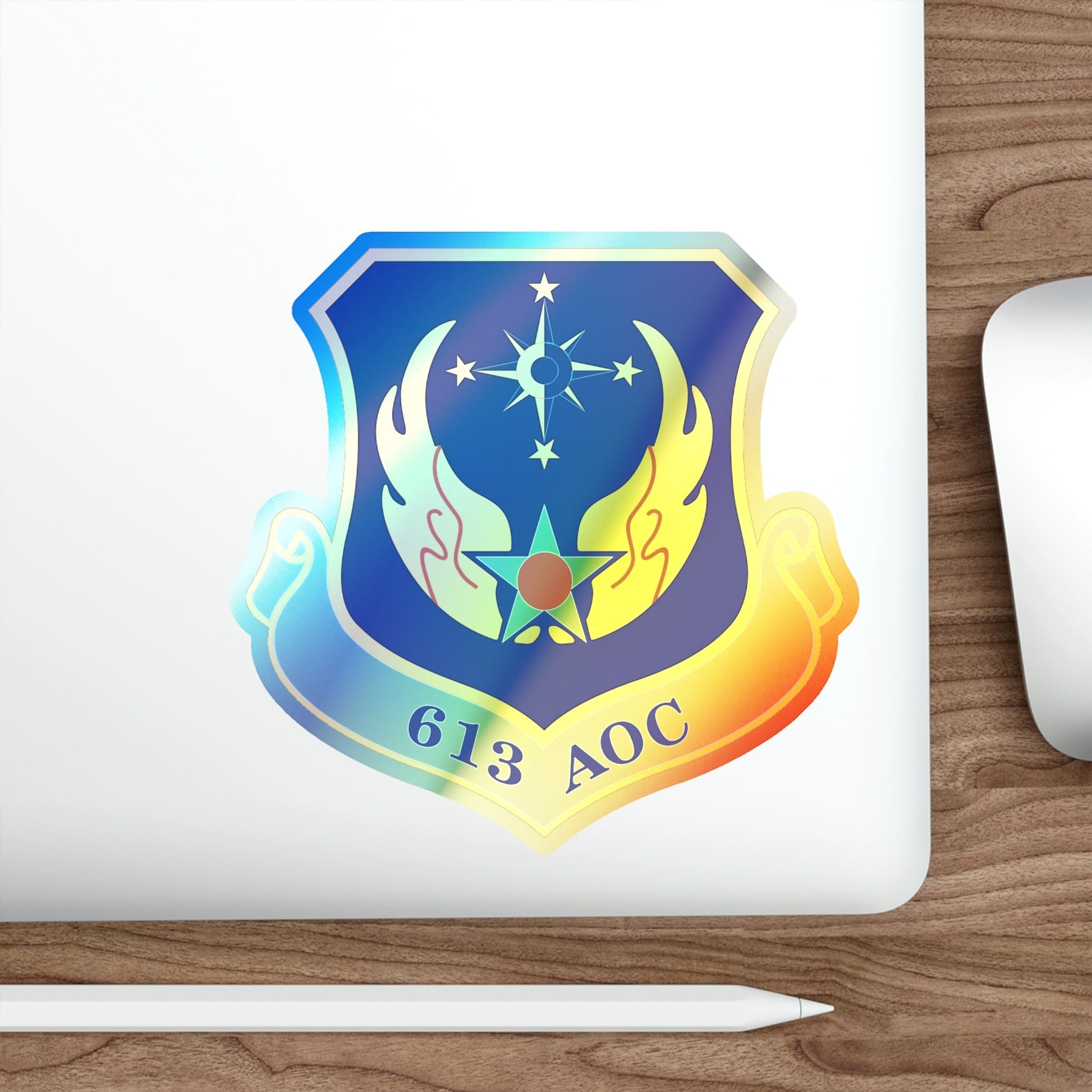 613 Air Operations Center PACAF (U.S. Air Force) Holographic STICKER Die-Cut Vinyl Decal-The Sticker Space