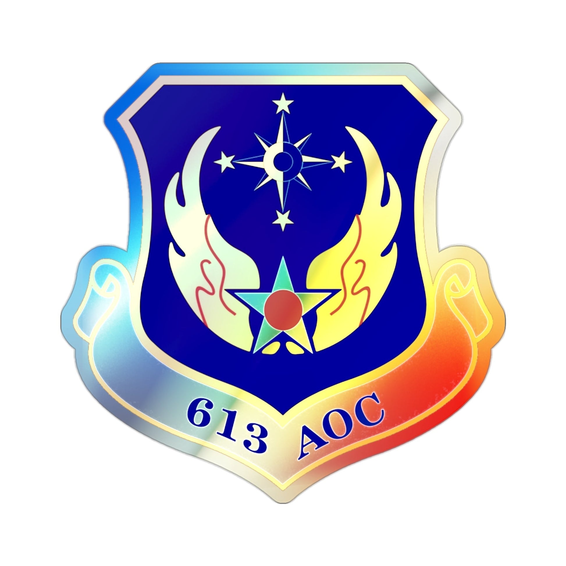 613 Air Operations Center PACAF (U.S. Air Force) Holographic STICKER Die-Cut Vinyl Decal-2 Inch-The Sticker Space